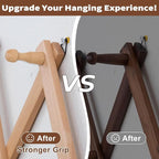SCUNDA Wall Rack with 10 Hooks, Wooden Wall Expandable Coat Rack - Image 2