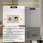 iThird 1 Pack Battery Operated Wall Sconce, Wireless Battery Wall Sconce - Image 6