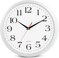 Bernhard Products White Wall Clock Silent Non Ticking, 12 Inch Quality Quartz by BernhardProducts
