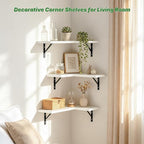 NATURE'S SOURCE Corner Floating Shelves Set of 3, Corner Shelves Wall Mounted - Image 5