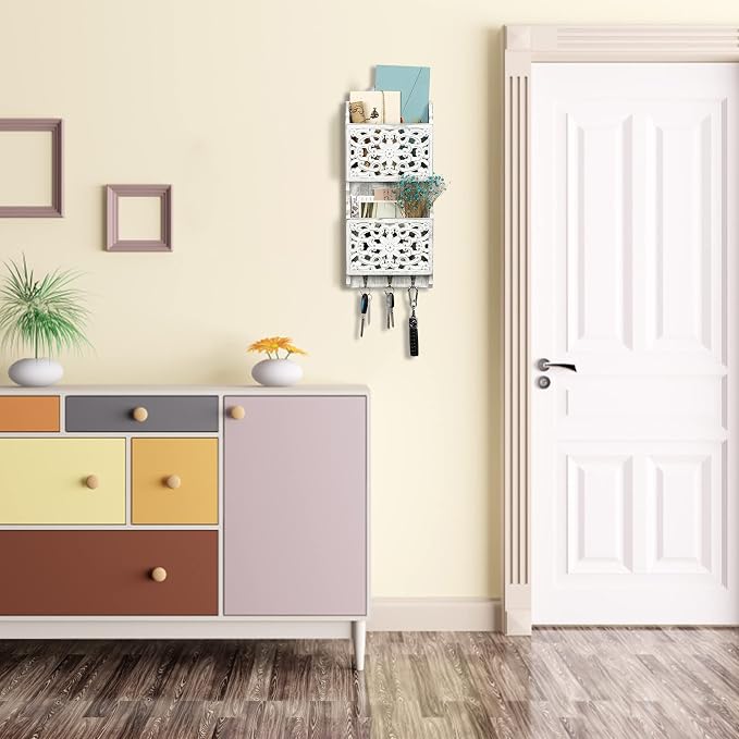 Key and Mail Holder for Wall Mail Holder for Wall, 2-Slot Mails Organizer - Image 7