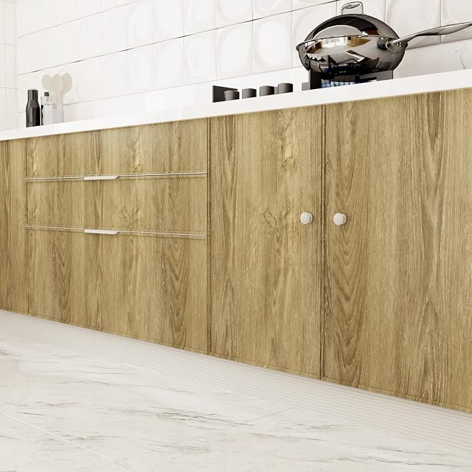 WESTICK 394"x15.8" Brown Wood Contact Paper Peel and Stick Countertops - Image 4