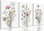 Bwodke Framed Wildflower Canvas Wall Art Pink Watercolor Botanical Floral by Bwodke