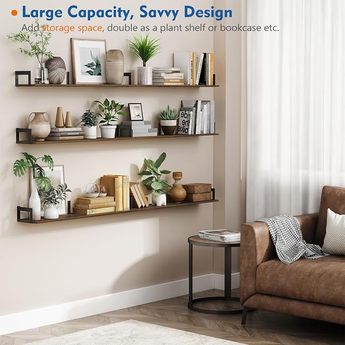 Harwaya Floating Shelves for Wall 36 Inches Long 8 Inch Deep, Large Wall Book - Image 5