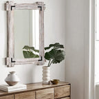 MeMoreCool Large White Farmhouse Mirror 40x28 Inch, Wood Framed Decorative Wall - Image 9