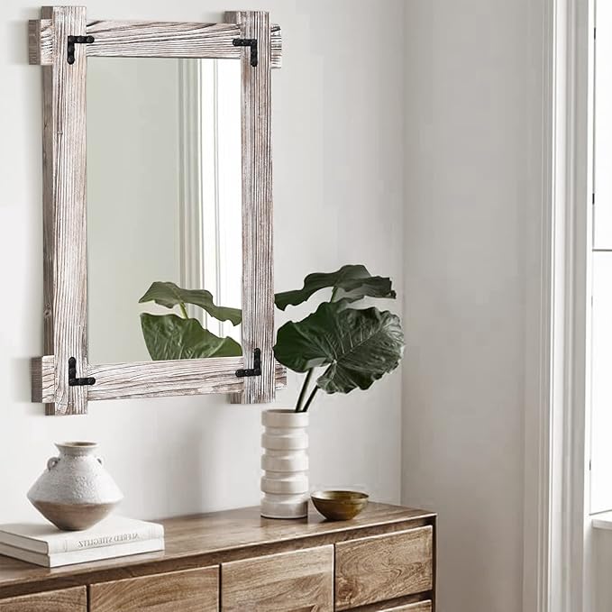 MeMoreCool Large White Farmhouse Mirror 40x28 Inch, Wood Framed Decorative Wall - Image 9