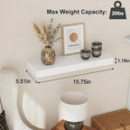 Fixwal White Shelves for Wall, 15.8in Rustic Wood Finish Floating Wall Shelves - Image 3