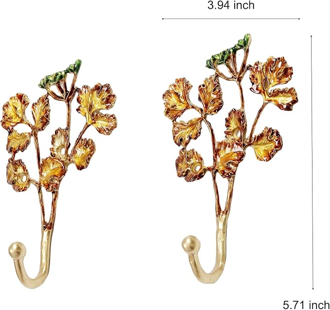 Vintage Wall Hooks Decorative Rack Hangers, 2 Pack Metal Wall Mounted Hook - Image 2