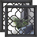 Wocred 2 PCS Square Wall Mirror, Gorgeous Rustic Farmhouse Accent Mirror by Wocred