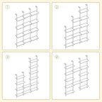 HOOBRO DIY Ladder Shelf, 6-Tier Wooden Wall Mounted Bookshelf, Narrow Gold - Image 8