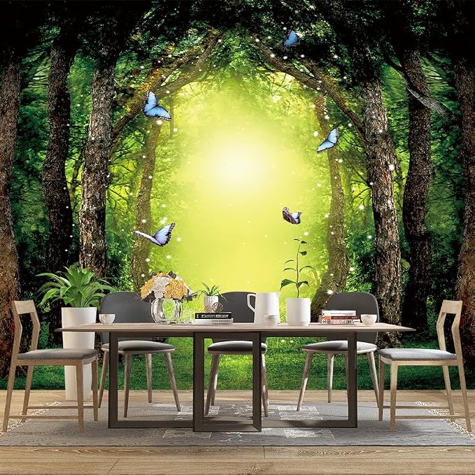 Classy Dream Butterfly Forest Tree Wallpaper - Image 3