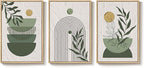 Framed Sage Green Boho Wall Art Bedroom, 3 Piece Bohemian Botanical Paintings - Image 8