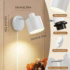 Lightess Plug in Sconce Set of Two, 350° Adjustable Dimmable Wall Light - Image 8