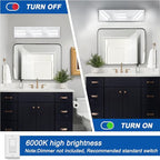 IZORRO LED Modern Bathroom Lights Fixtures, Matte White Acrylic Wall Lighting - Image 5