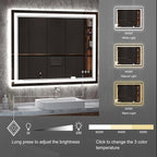 LED Bathroom Mirror, 40x32 Inch Gradient Front and Backlight Bathroom Vanity - Image 5