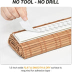 LazBlinds No Tools No Drill Bamboo Roller Shades, Cordless Bamboo Blinds - Image 2