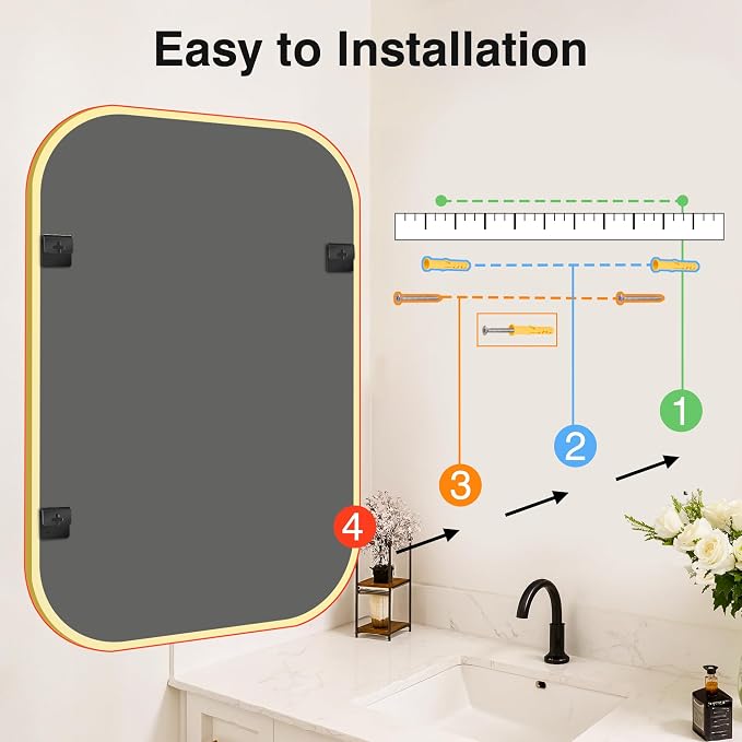 Bathroom Mirror for Wall, HD Reflection Shatterproof Mirror for Living Room - Image 9