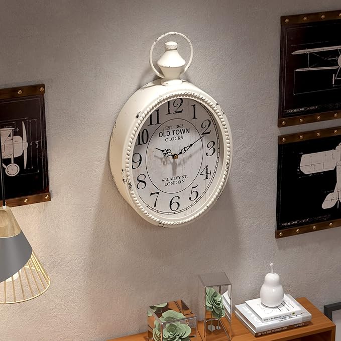 Menterry Small Retro Oval Wall Clock, Antique Old Design, Battery Operated - Image 6