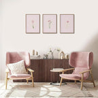 KISSFOX 3 Piece Framed Wall Art Wildflowers Wall Decor Botanical Canvas Art - Image 2
