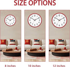 HZDHCLH Wall Clock Red, Silent Wall Clocks Battery Operated 12 Inch Modern Non - Image 3