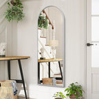 48x16 inches Arch Bathroom Full Length Mirror, Metal Aluminum Frame Modern - Image 4