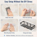 8 Pack Adhesive Rustproof Shower Shelves - Image 6