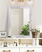 AAZZKANG Mirrors for Wall Rustic Wood Framed Hanging Mirror 28"x20" Decorative - Image 4