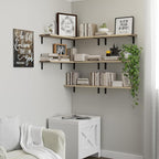 DOLLFIO Floating Shelves, 8 Sets Wall Shelves, Wood Floating Shelves - Image 6
