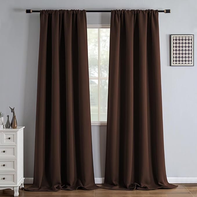 IGEMAEVE Blackout Curtains 96 Inch Length 2 Panels Set, Rod Pocket Energy by IGEMAEVE