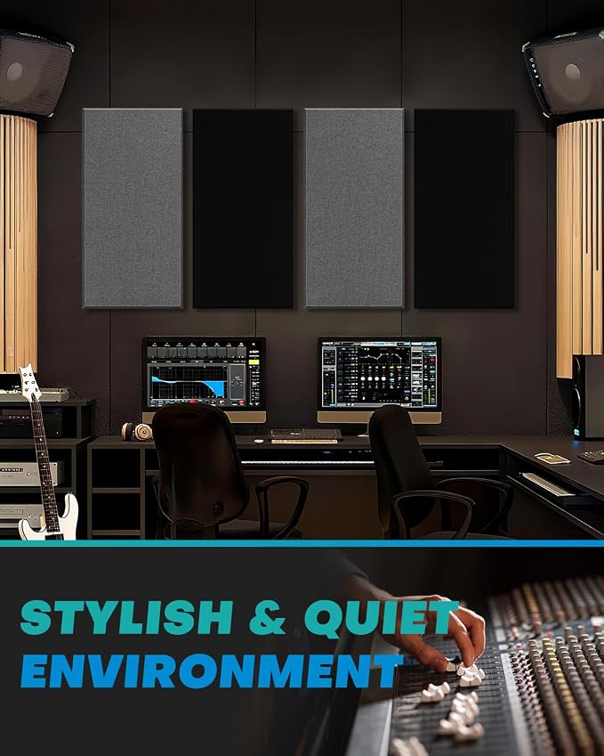 4Pack Fiberglass Acoustic Panels, Self Adhesive Sound Proof Foam Panels - Image 4