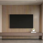 YLL YLL PVC Slat Wall Panel Peel and Stick 118"x 15.7" Faux Oak Grain Wood Slat - Image 4