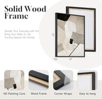 Framed Neutral Beige and Black Abstract Wall Art - Image 4