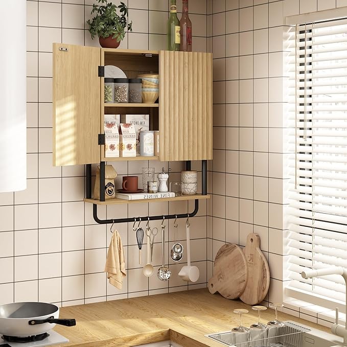 RUSTOWN Fluted Bathroom Wall Cabinet - Image 5