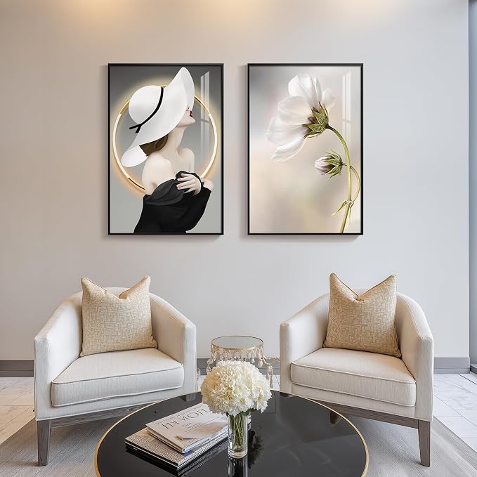 Framed Modern Woman Wall Art for Girls Bedroom, Large Bright Style Modern Art - Image 6
