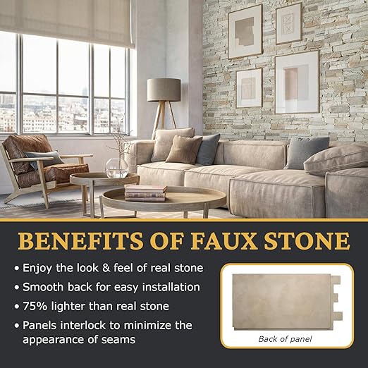AZ Faux High-Density Polyurethane Faux Stone Wall Covering Panels - Image 3