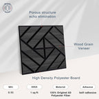 WoveN SounD Artisan Acoustic Wall Panels, 16 Pack 12x12 Inch, PVC Wood Grain - Image 3
