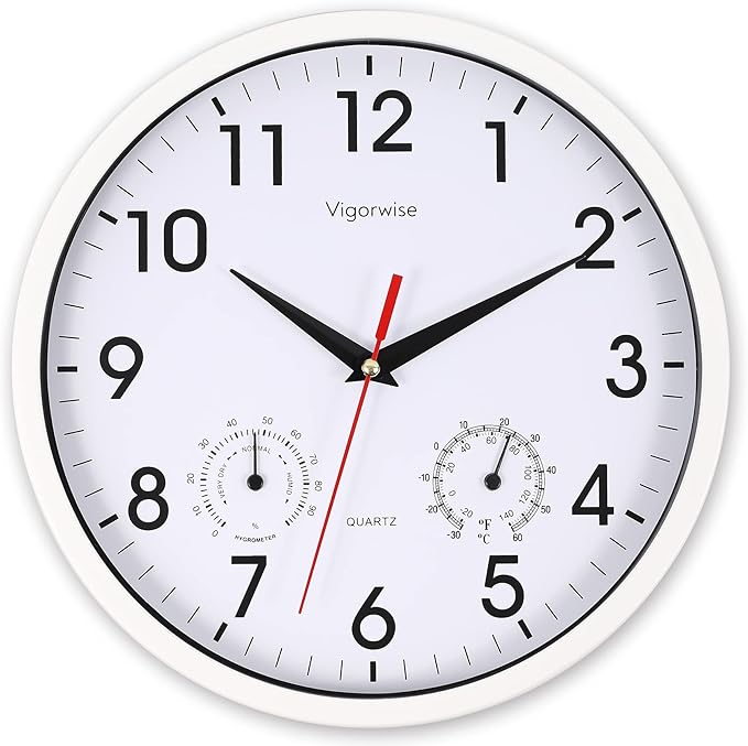 Wall Clock, Sweep Silent Movement Accurate Clocks by Vigorwise
