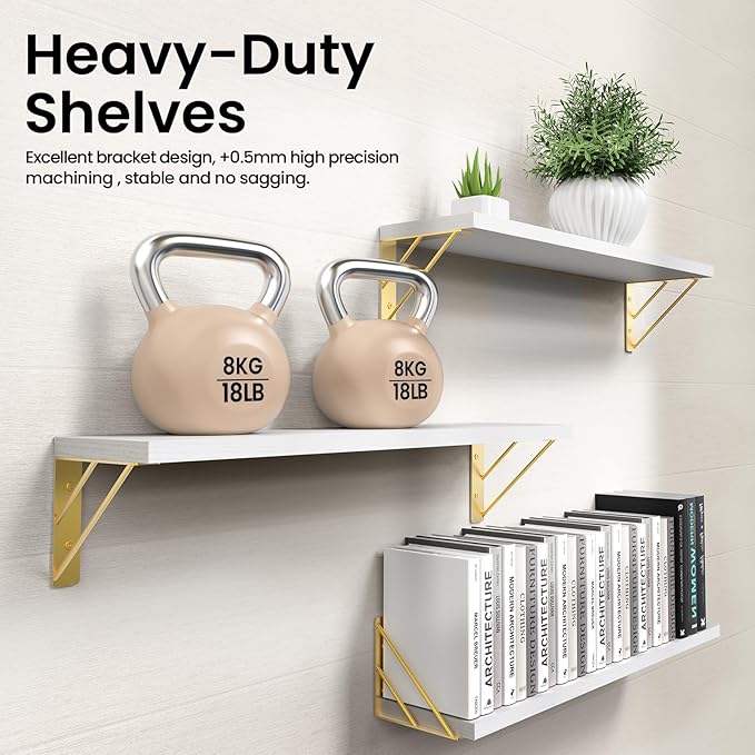 BAYKA Wall Shelves for Bedroom Decor, Floating Shelves for Living Room Kitchen - Image 6