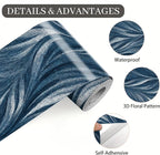 Blue Abstract Wallpaper Border 196x4 Inch Peel and Stick Wall Border Modern - Image 9
