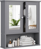 Bathroom Wall Cabinet with Mirror, Bathroom Mirror Cabinet Wall Mounted by Meilocar