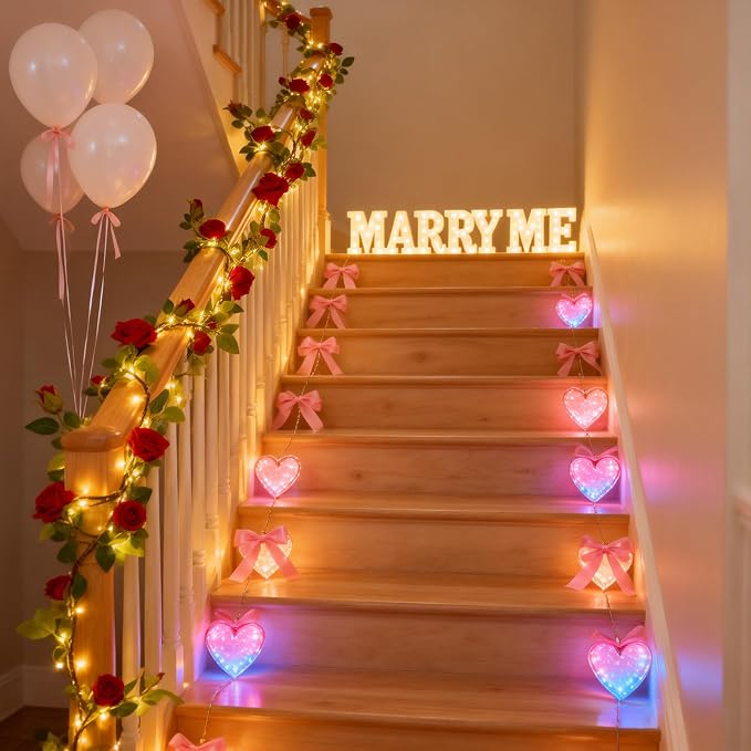 GOESWELL Rose Flowers Vines Garland Lights: 6FT Artificial Flower Vine Lights - Image 8