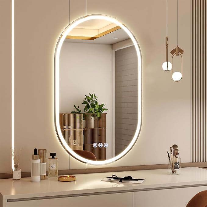 BEAUTYPEAK 36x24 LED Oval Bathroom Mirror by BEAUTYPEAK
