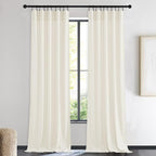 NICETOWN Ivory White Velvet Curtains 90" Length 42" Wide, Luxury and Thick - Image 2