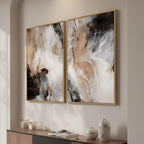 Large Framed Neutral Abstract Set of 2 Wall Art - Image 2