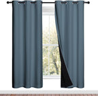 NICETOWN Smoky Blue Full Shade Curtain Panels, Smoky Blue, Pair of Thermal by NICETOWN