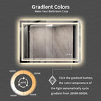 Bathroom Mirror, 44x30 Inch Gradient Front and Backlit Smart Mirror, 3 Colors - Image 3