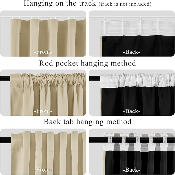 RYB HOME 100% Blackout Sliding Door Curtain, Extra Wide Room Divider Curtain - Image 4