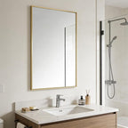 Bathroom Mirror for Wall, 20x30 Inch Metal Framed Mirror, Brushed Gold - Image 3