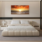 Baisuart-S0198 Canvas Prints Wall Art Sunset Ocean Beach Pictures Photo - Image 6