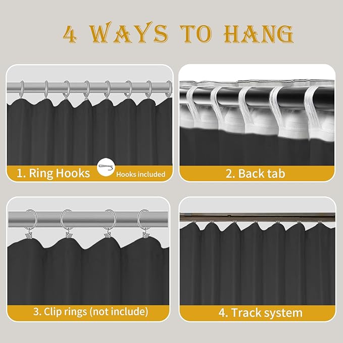 Room Divider Curtains for Ceiling Track Rod, 4.3 ft Wide x 8 ft Tall, 1 Panel - Image 3